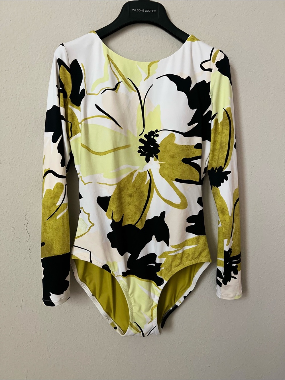 CALIA Long Sleeve Open Back Floral One-Piece Swimsuit Size 4